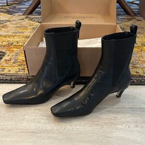 Reformation Black Ankle Boots with Textured Design